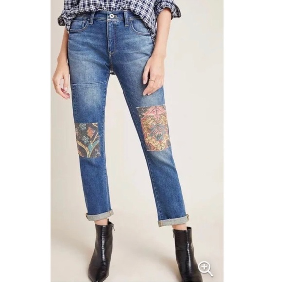 Anthropologie Denim - Anthropologie Pilcro & the Letterpress Tapestry Mid-Rise Slim Boyfriend Jeans
